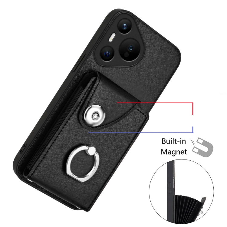 For Huawei Pura 70 Organ Card Bag Ring Holder Phone Case