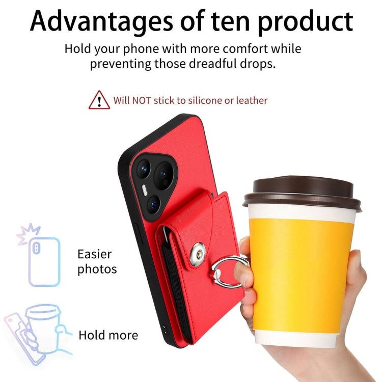 For Huawei Pura 70 Organ Card Bag Ring Holder Phone Case