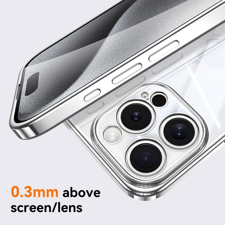 For iPhone 16 Plus SULADA  Electroplated Clear TPU Soft Frame Phone Case with Wrist Strap