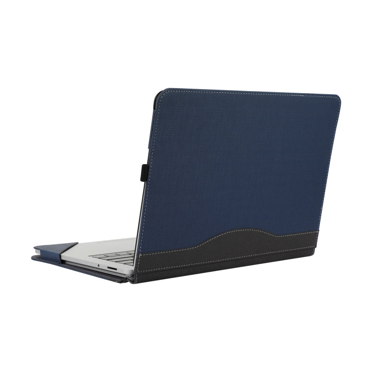 For Microsoft Surface Laptop Studio 2 Herringbone Texture Leather Laptop Protective Case - Dark Blue