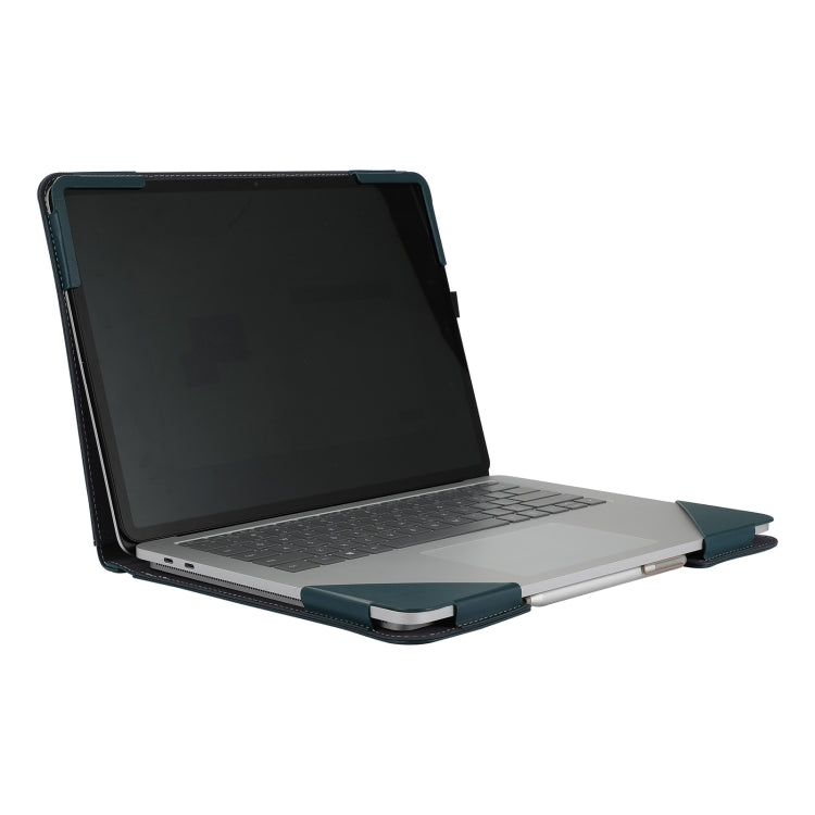 For Microsoft Surface Laptop Studio 2 Vegan Leather Laptop Protective Case - Dark Green