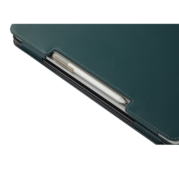 For Microsoft Surface Laptop Studio 2 Vegan Leather Laptop Protective Case - Dark Green