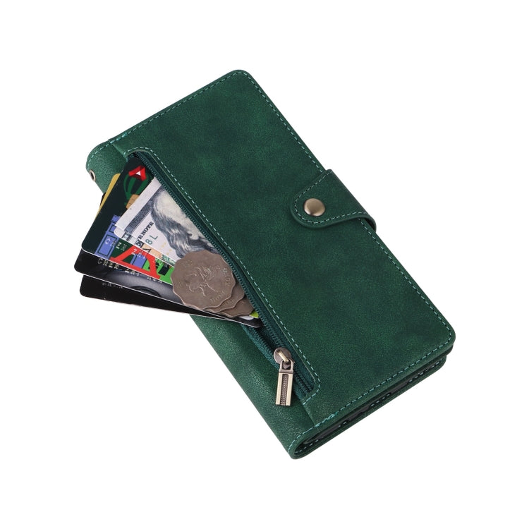 For Samsung Galaxy S24 FE 5G Rivet Buckle 9 Cards 3-Fold Wallet Leather Phone Case