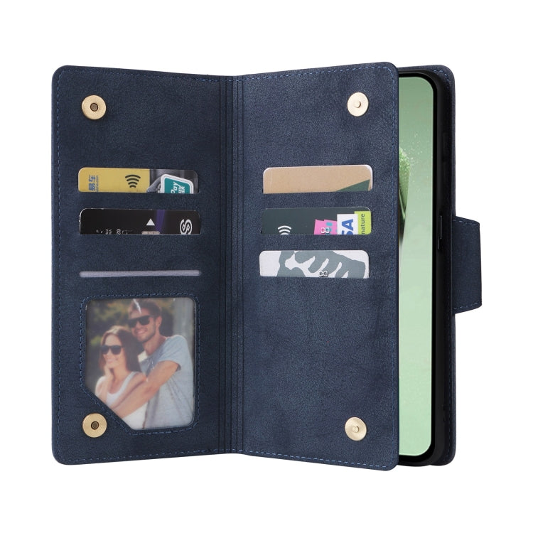For Samsung Galaxy S24 FE 5G Rivet Buckle 9 Cards 3-Fold Wallet Leather Phone Case