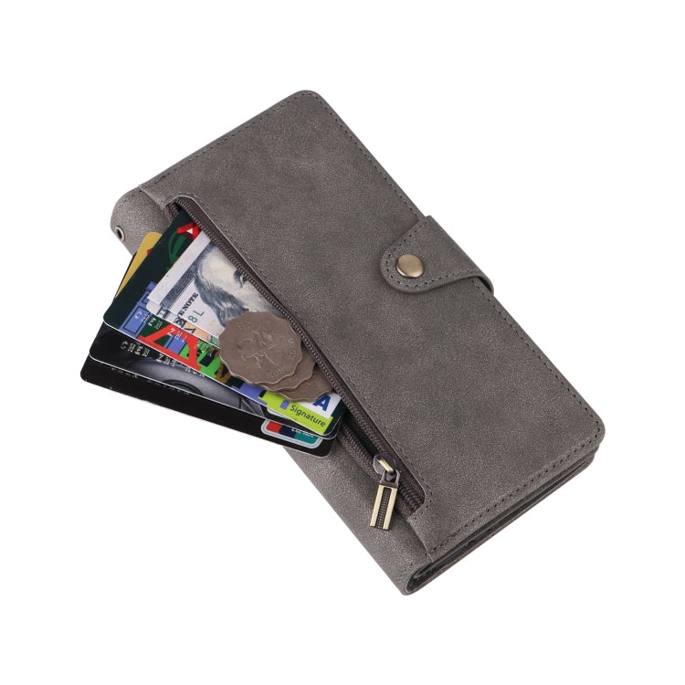 For Samsung Galaxy S24 FE 5G Rivet Buckle 9 Cards 3-Fold Wallet Leather Phone Case