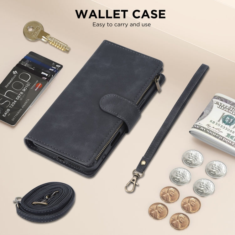 For Samsung Galaxy S24 FE 5G Multifunctional Crossbody Zipper Wallet Leather Phone Case