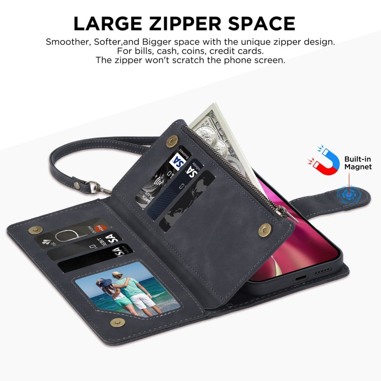 For Samsung Galaxy S24 FE 5G Multifunctional Crossbody Zipper Wallet Leather Phone Case
