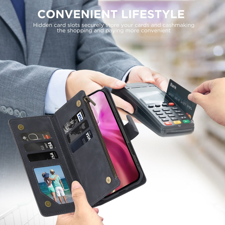 For Samsung Galaxy S24 FE 5G Multifunctional Crossbody Zipper Wallet Leather Phone Case