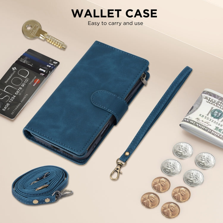 For Samsung Galaxy S24 FE 5G Multifunctional Crossbody Zipper Wallet Leather Phone Case