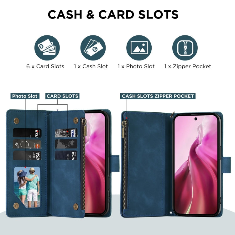 For Samsung Galaxy S24 FE 5G Multifunctional Crossbody Zipper Wallet Leather Phone Case