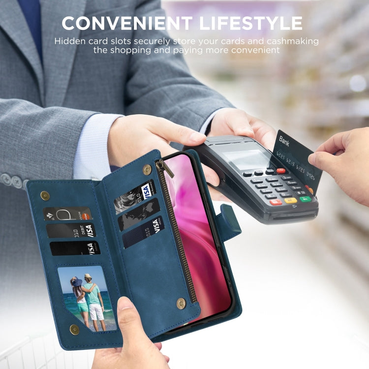 For Samsung Galaxy S24 FE 5G Multifunctional Crossbody Zipper Wallet Leather Phone Case