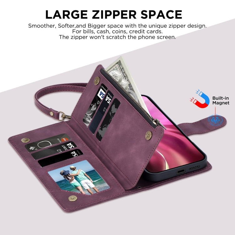 For Samsung Galaxy S24 FE 5G Multifunctional Crossbody Zipper Wallet Leather Phone Case