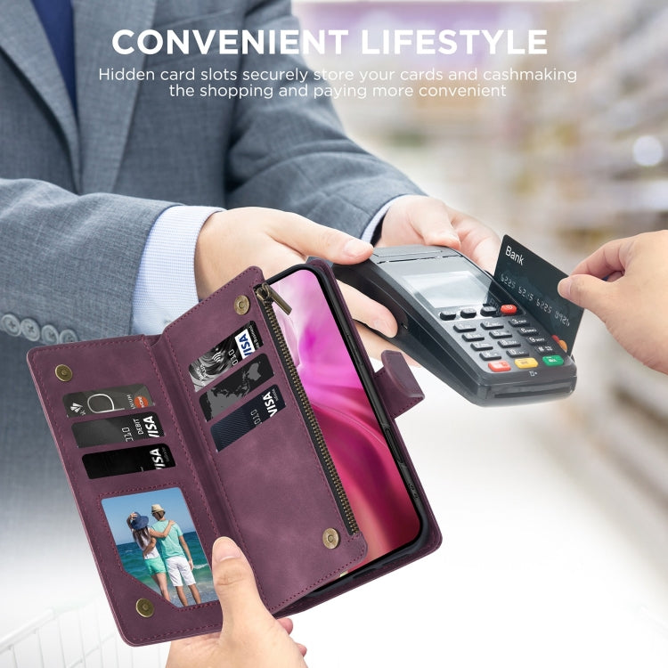 For Samsung Galaxy S24 FE 5G Multifunctional Crossbody Zipper Wallet Leather Phone Case