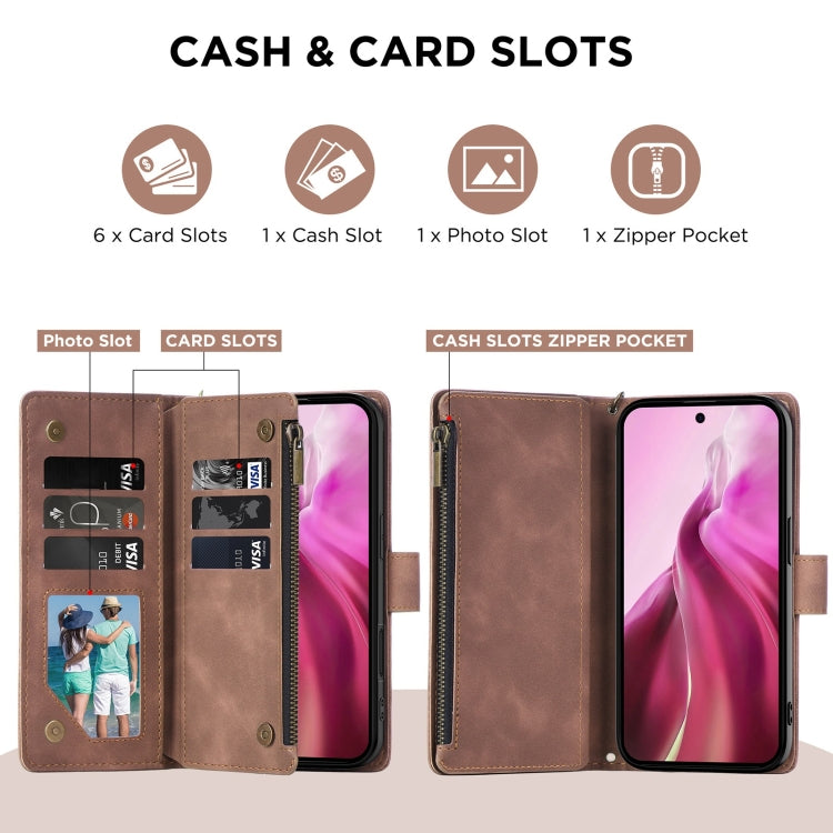 For Samsung Galaxy S24 FE 5G Multifunctional Crossbody Zipper Wallet Leather Phone Case