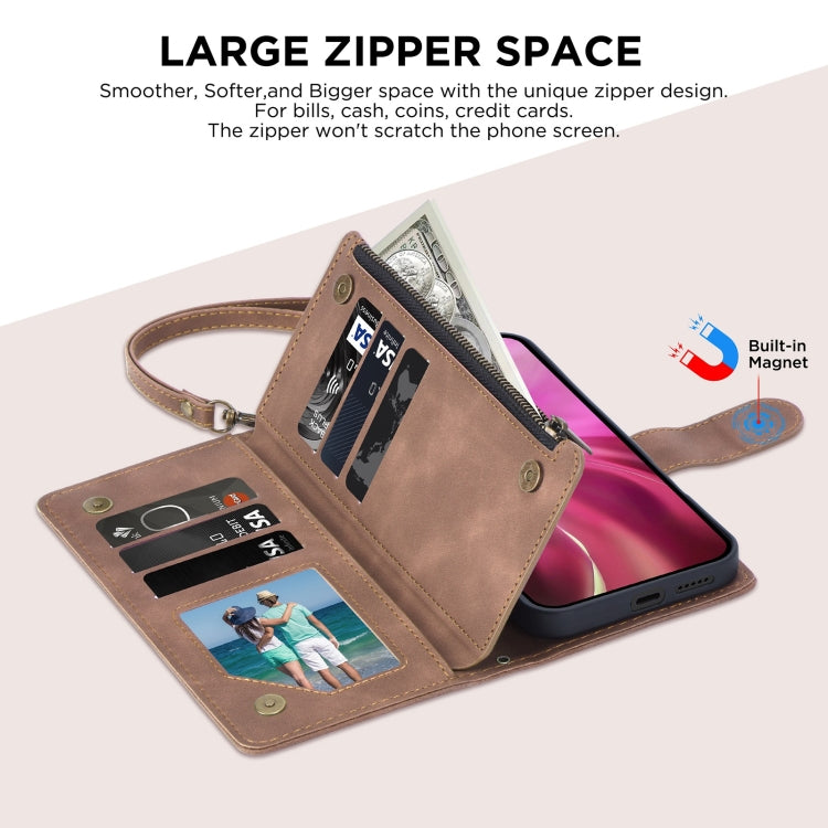 For Samsung Galaxy S24 FE 5G Multifunctional Crossbody Zipper Wallet Leather Phone Case
