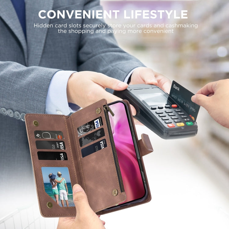 For Samsung Galaxy S24 FE 5G Multifunctional Crossbody Zipper Wallet Leather Phone Case