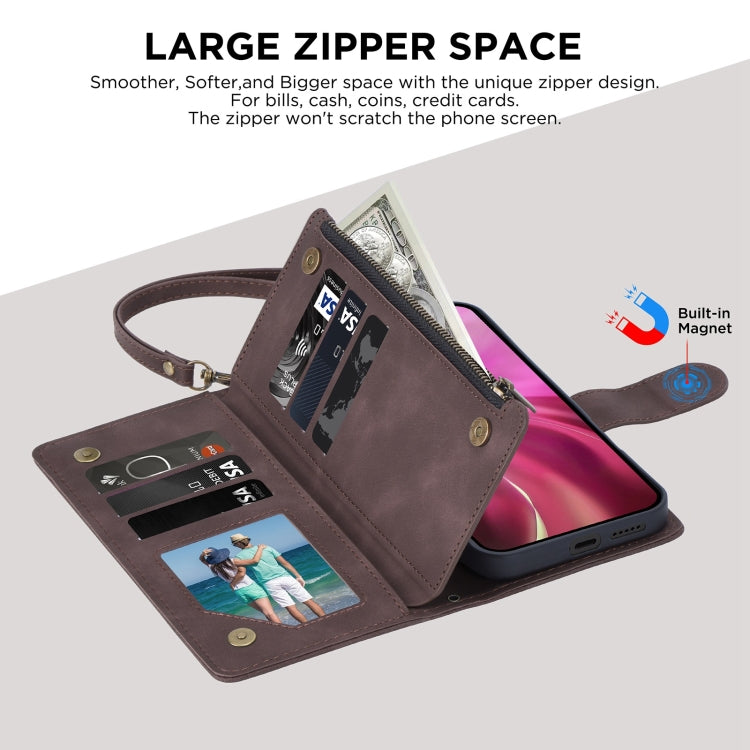 For Samsung Galaxy S24 FE 5G Multifunctional Crossbody Zipper Wallet Leather Phone Case