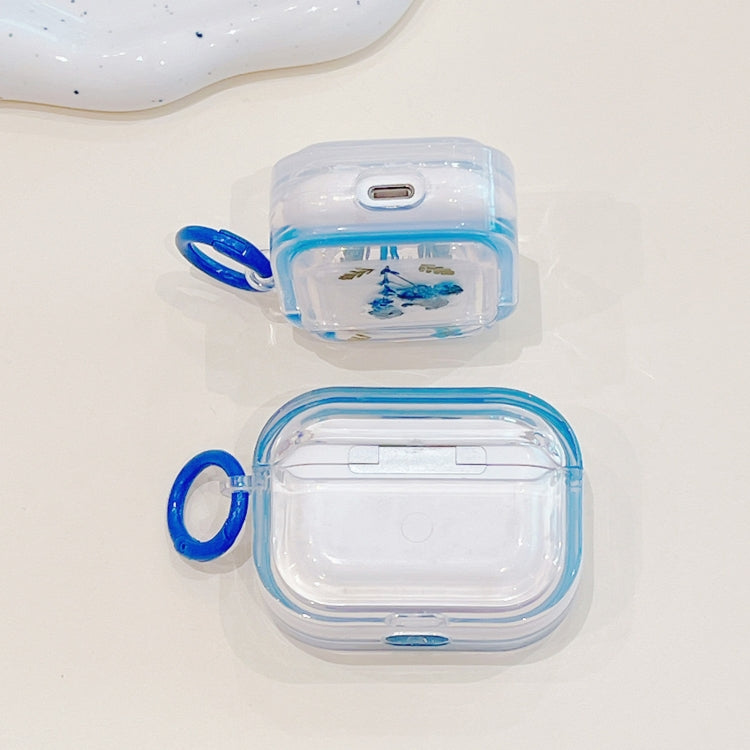 For AirPods 3 Glitter Starry Epoxy Dried Flowers Earbuds Box TPU Case
