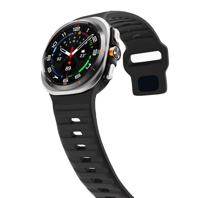 For Samsung Galaxy Watch Ultra 47mm / Ultra 2025 Wave Texture Reverse Buckle Silicone Watch Band