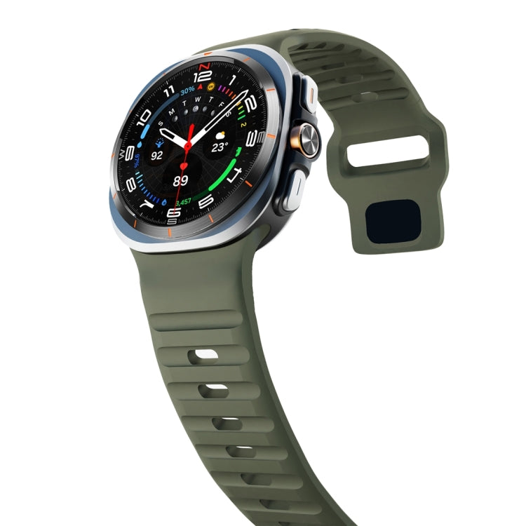 For Samsung Galaxy Watch Ultra 47mm / Ultra 2025 Wave Texture Reverse Buckle Silicone Watch Band