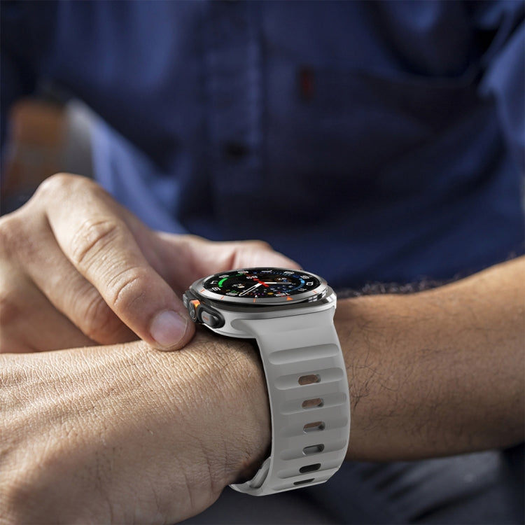 For Samsung Galaxy Watch Ultra 47mm / Ultra 2025 Wave Texture Reverse Buckle Silicone Watch Band