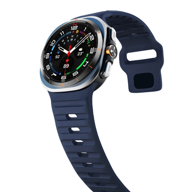For Samsung Galaxy Watch Ultra 47mm / Ultra 2025 Wave Texture Reverse Buckle Silicone Watch Band