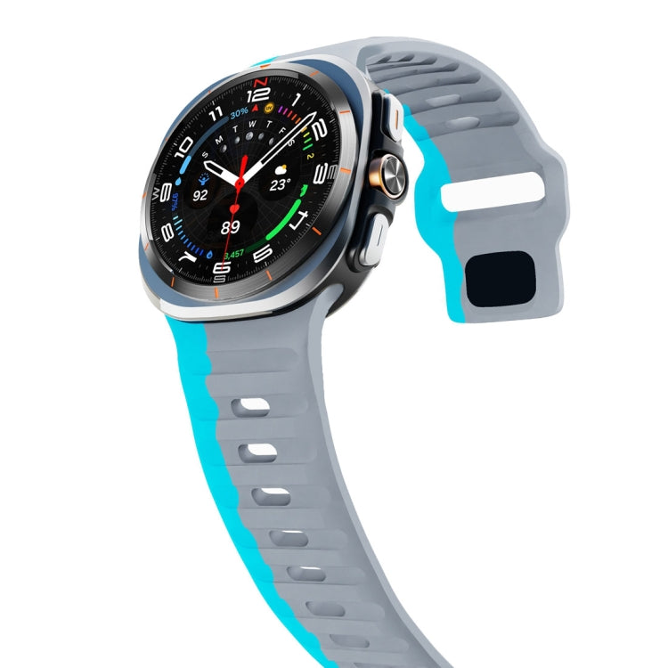 For Samsung Galaxy Watch Ultra 47mm / Ultra 2025 Wave Texture Reverse Buckle Silicone Watch Band