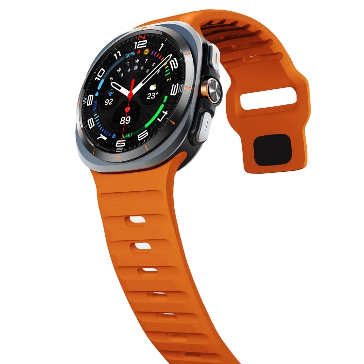 For Samsung Galaxy Watch Ultra 47mm / Ultra 2025 Wave Texture Reverse Buckle Silicone Watch Band
