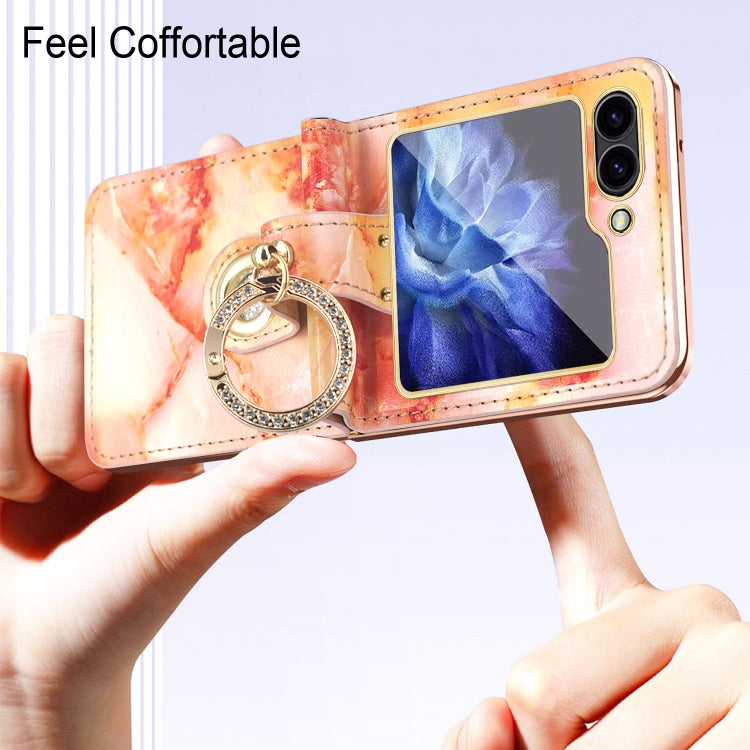 For Samsung Galaxy Z Flip6 / Flip7 FE Colorful Clouds Series Ring Hand-held PU Phone Case