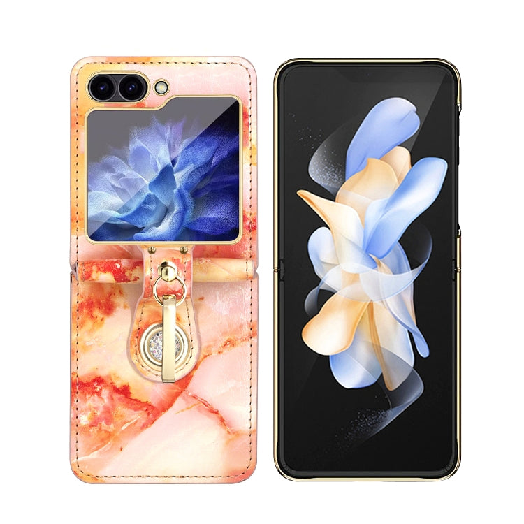 For Samsung Galaxy Z Flip6 / Flip7 FE Colorful Clouds Series Ring Hand-held PU Phone Case