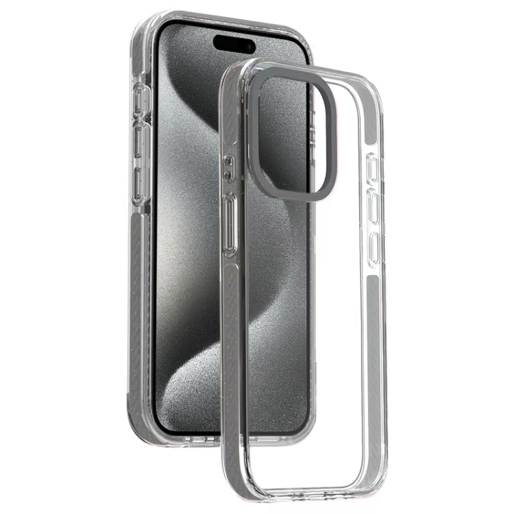 For iPhone 15 Pro Max Candy Series 3 in 1 Highly Transparent PC Phone Case