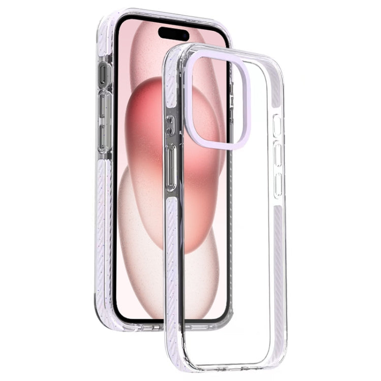For iPhone 15 Candy Series 3 in 1 Highly Transparent PC Phone Case