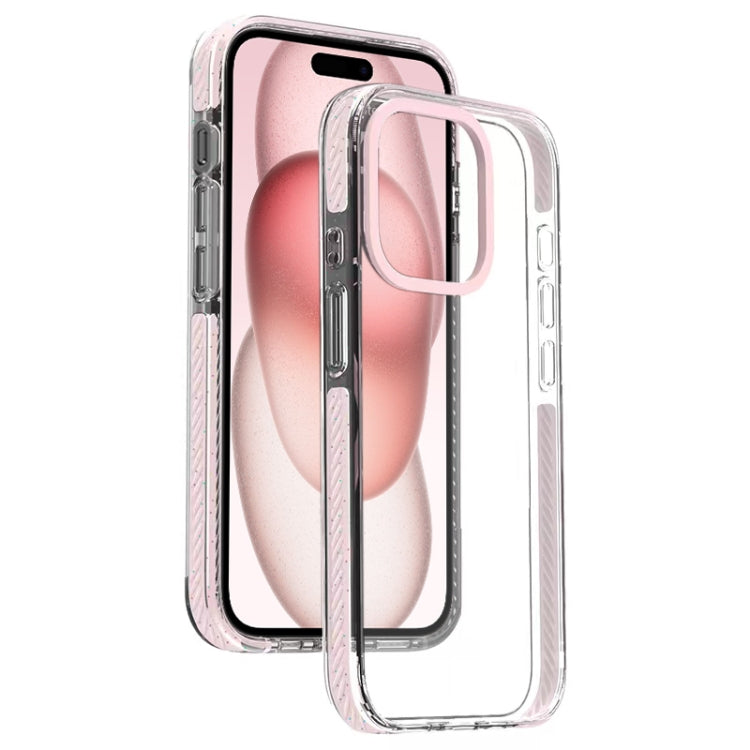 For iPhone 15 Candy Series 3 in 1 Highly Transparent PC Phone Case