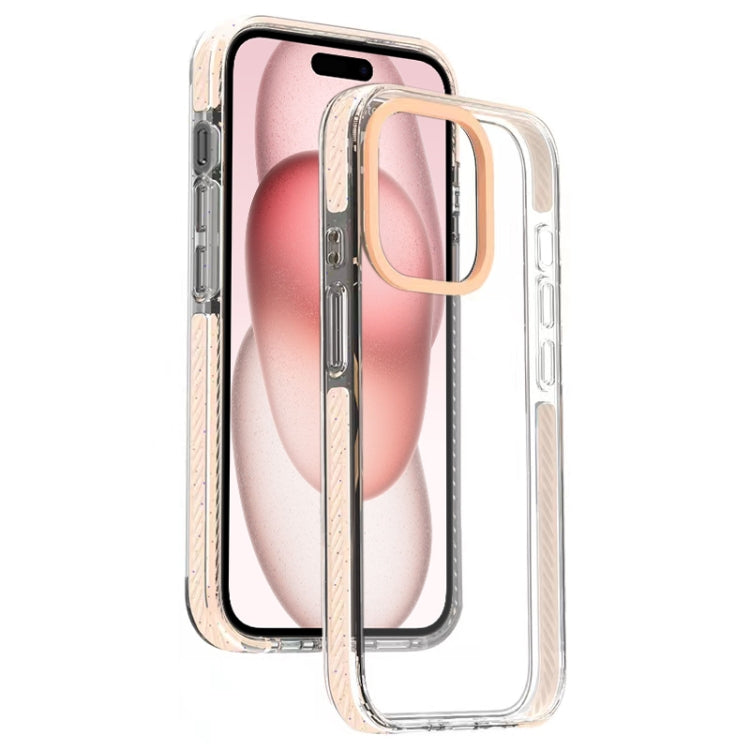 For iPhone 15 Candy Series 3 in 1 Highly Transparent PC Phone Case