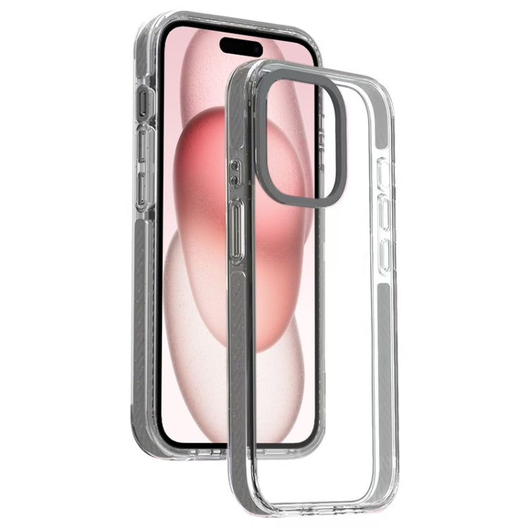 For iPhone 15 Candy Series 3 in 1 Highly Transparent PC Phone Case