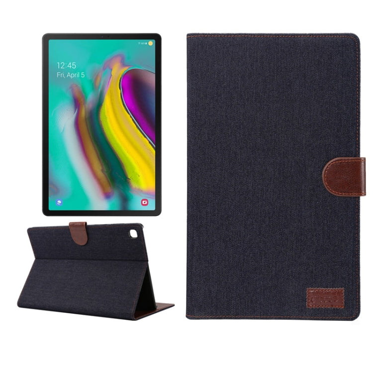 For Samsung Galaxy Tab A7  T505 Denim Texture PC Horizontal Flip Leather Protective Case with Holder & Card Slots & Wallet & Photo Frame & Sleep / Wake-up Function