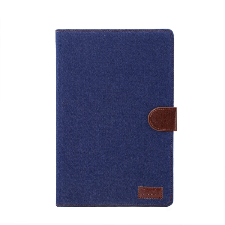 For Samsung Galaxy Tab A7  T505 Denim Texture PC Horizontal Flip Leather Protective Case with Holder & Card Slots & Wallet & Photo Frame & Sleep / Wake-up Function