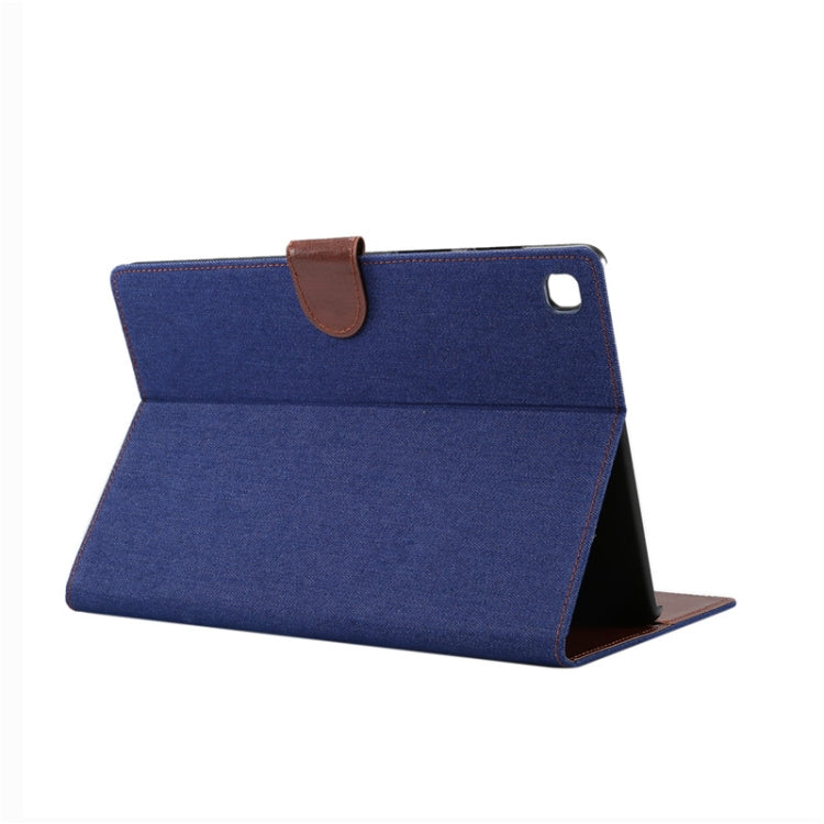 For Samsung Galaxy Tab A7  T505 Denim Texture PC Horizontal Flip Leather Protective Case with Holder & Card Slots & Wallet & Photo Frame & Sleep / Wake-up Function