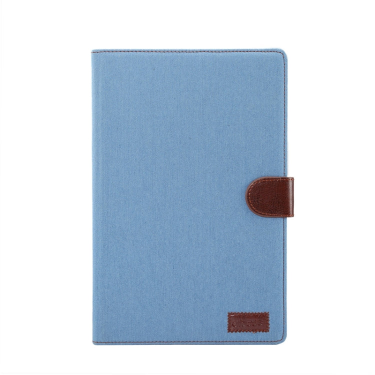 For Samsung Galaxy Tab A7  T505 Denim Texture PC Horizontal Flip Leather Protective Case with Holder & Card Slots & Wallet & Photo Frame & Sleep / Wake-up Function