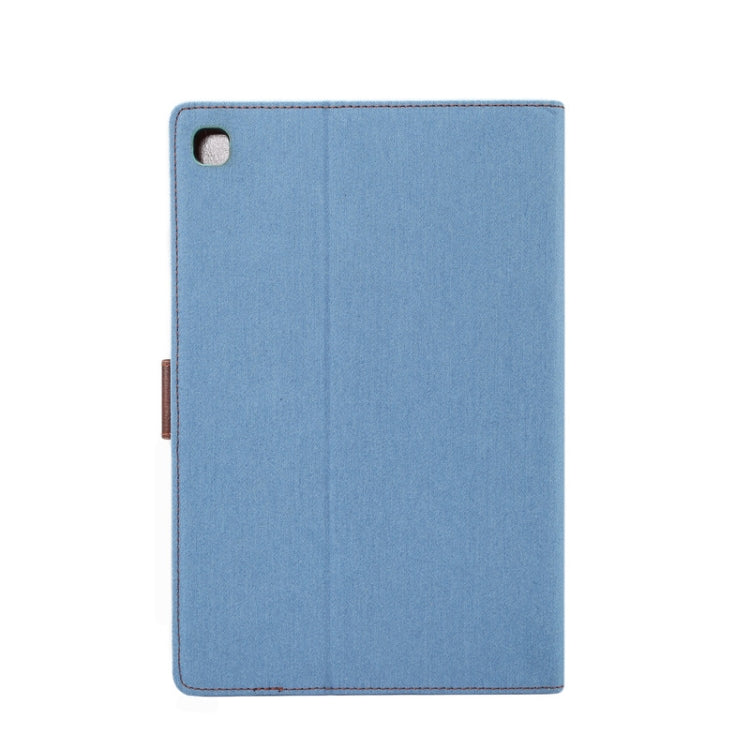 For Samsung Galaxy Tab A7  T505 Denim Texture PC Horizontal Flip Leather Protective Case with Holder & Card Slots & Wallet & Photo Frame & Sleep / Wake-up Function
