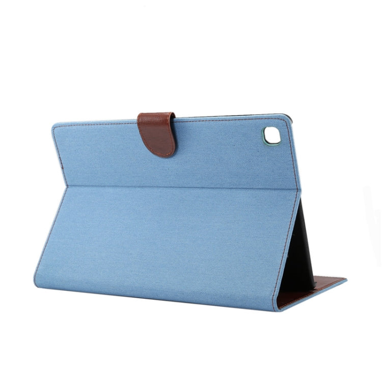 For Samsung Galaxy Tab A7  T505 Denim Texture PC Horizontal Flip Leather Protective Case with Holder & Card Slots & Wallet & Photo Frame & Sleep / Wake-up Function