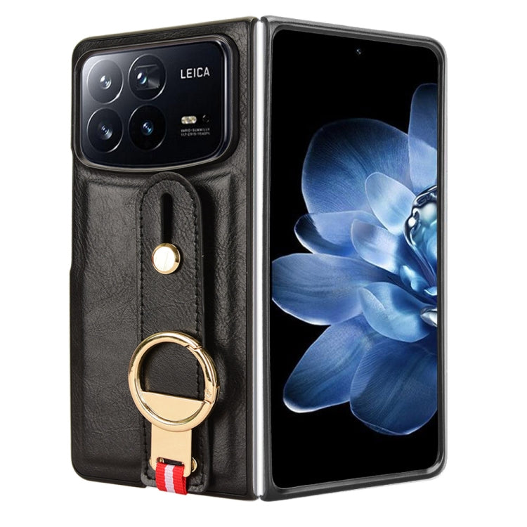 For Xiaomi Mix Fold 4 Wristband Leather Back Phone Case