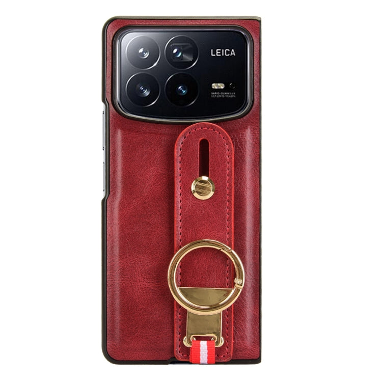 For Xiaomi Mix Fold 4 Wristband Leather Back Phone Case