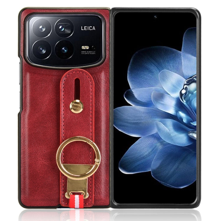 For Xiaomi Mix Fold 4 Wristband Leather Back Phone Case