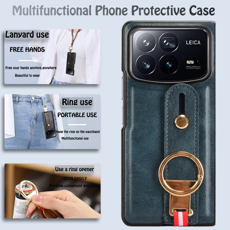 For Xiaomi Mix Fold 4 Wristband Leather Back Phone Case
