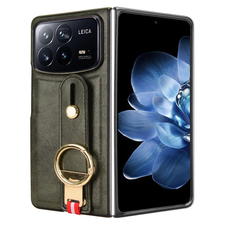 For Xiaomi Mix Fold 4 Wristband Leather Back Phone Case