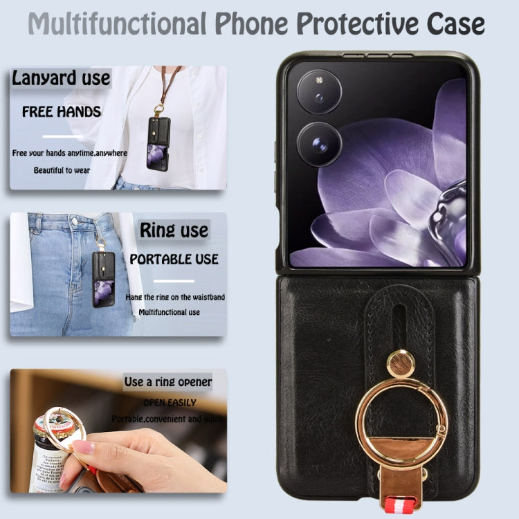 For Xiaomi Mix Flip Wristband Leather Back Phone Case