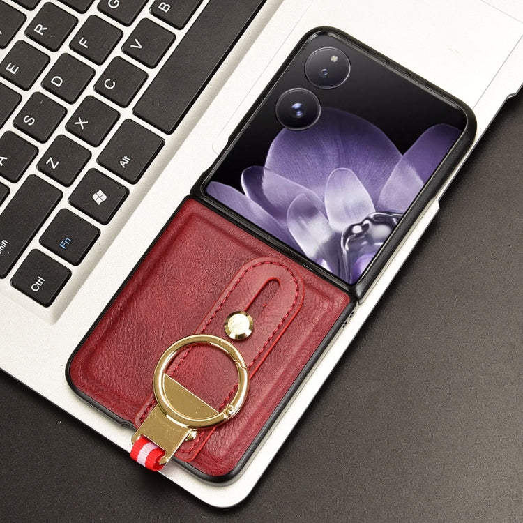 For Xiaomi Mix Flip Wristband Leather Back Phone Case