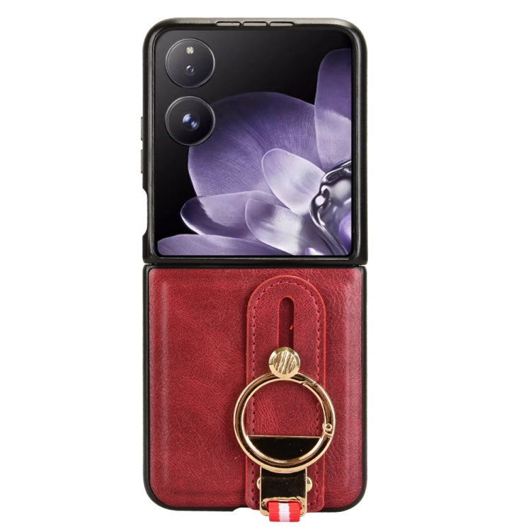 For Xiaomi Mix Flip Wristband Leather Back Phone Case