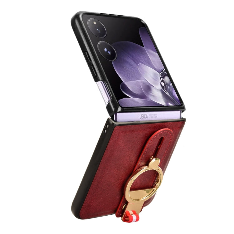 For Xiaomi Mix Flip Wristband Leather Back Phone Case